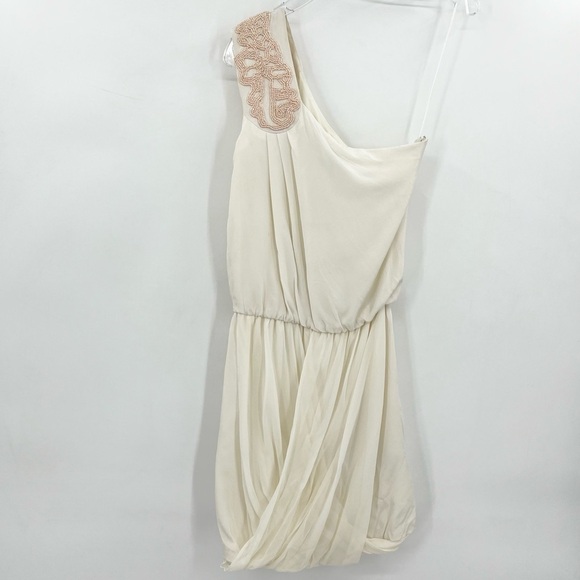Tibi One Shoulder Silk Grecian Goddess Mini Dress - Picture 1 of 14